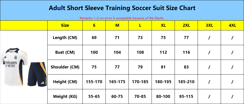 Adult Short Sleeve Training Suit